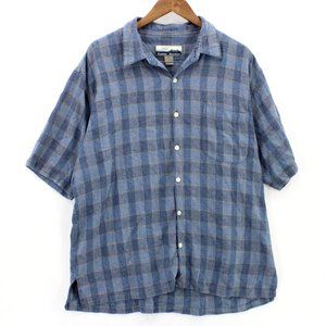 Vintage Summa Outdoor Shirt Mens Blue Plaid Short Sleeve Collared Cotton Size XL